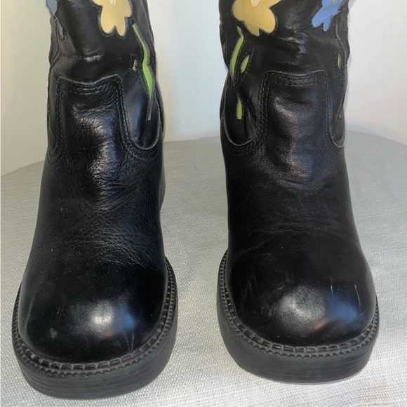 Vintage Skechers Knee High Platform Chunky Combat Boots with flowers - Picture 3 of 9